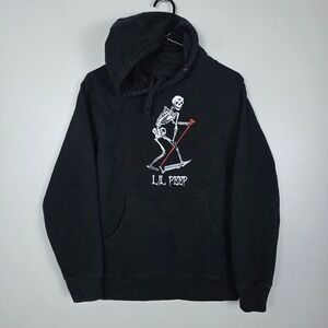 Lil Peep Schemaposse Skeleton Graphic Hoodie Black Official Size S